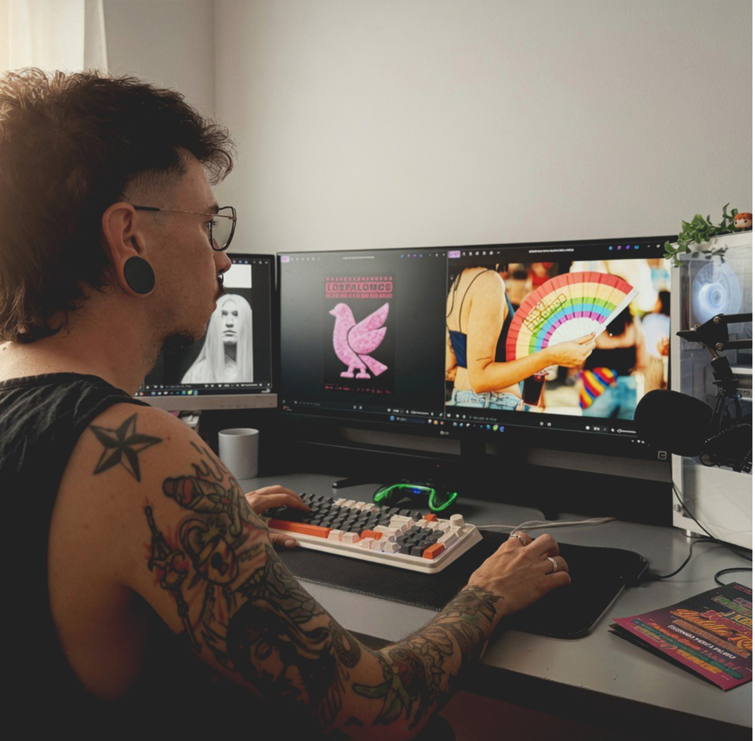Diego González trabajando en su estudio