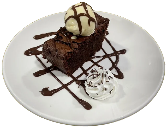 Brownie con helado