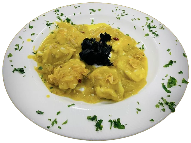 Cocotxas de bacalao con trompetas de la muerte